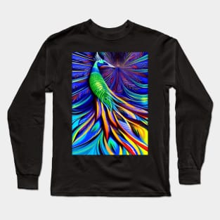 BEAUTIFUL STUNNING SURREAL PEACOCK Long Sleeve T-Shirt